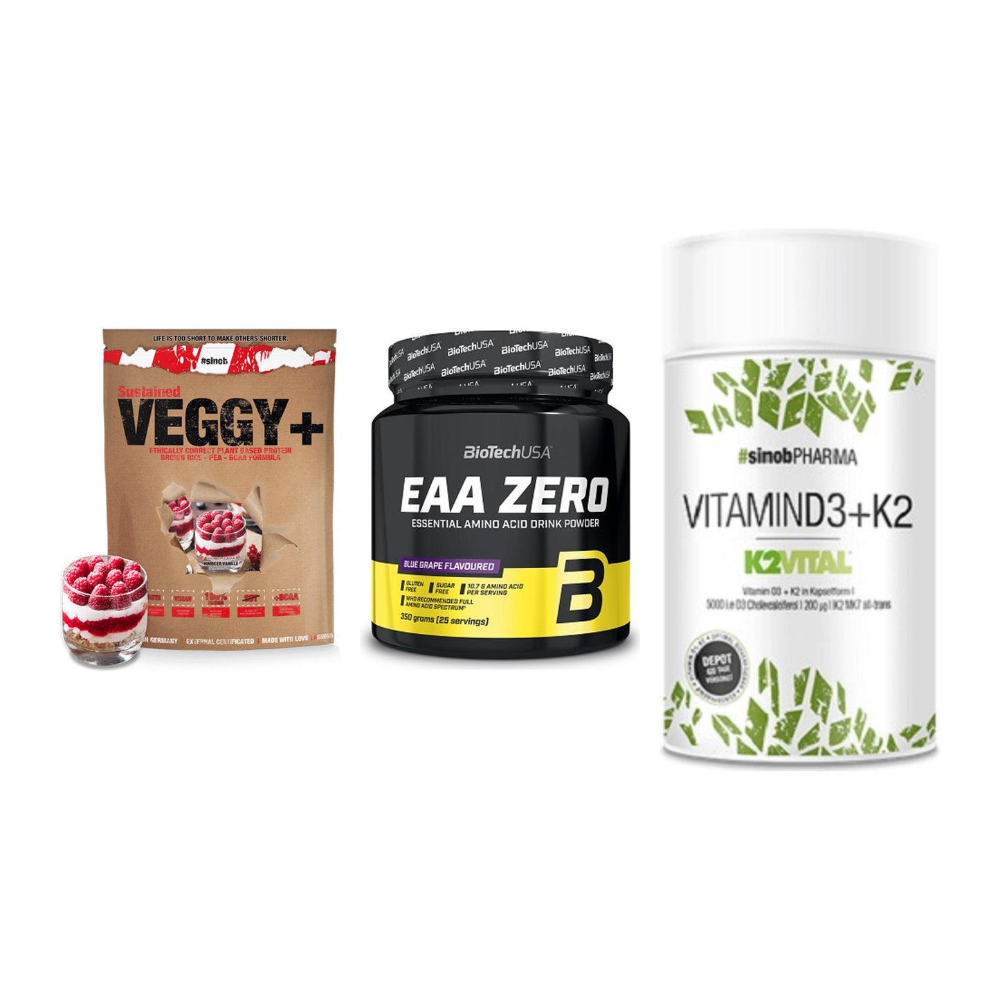 Pflanzliches Set: Sinob VEGGY + BioTech EAA + Sinob Vitamin – alle enthaltenen Artikel