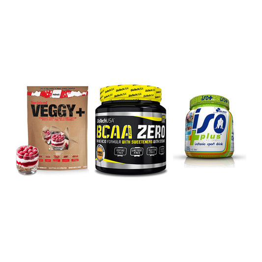 Pflanzliches Set: Sinob VEGGY + BioTech BCAA + Olimp Iso Plus – alle enthaltenen Artikel