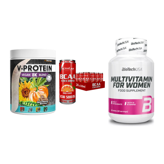 Pflanzliches Set: ProFuel V-Prote + Activlab BCAA + BioTech Multivi – alle enthaltenen Artikel