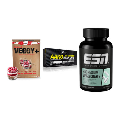 Pflanzliches Set: Sinob VEGGY + Olimp AAKG + ESN Magnesium – alle enthaltenen Artikel