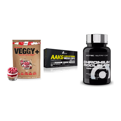 Pflanzliches Set: Sinob VEGGY + Olimp AAKG + Scitec Chromium – alle enthaltenen Artikel