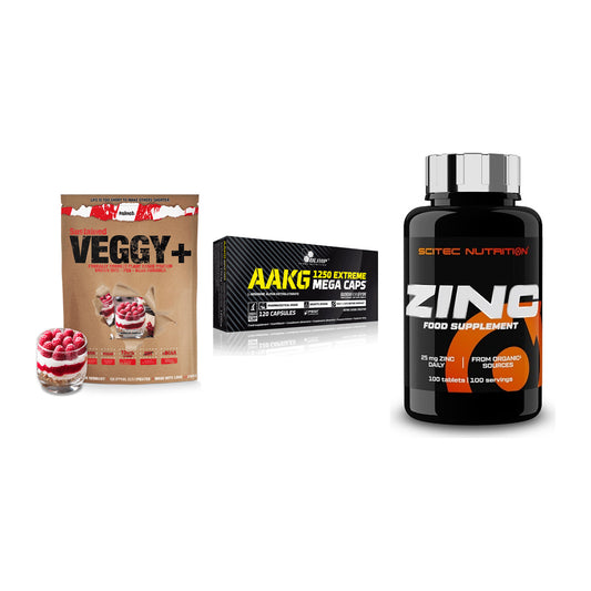 Pflanzliches Set: Sinob VEGGY + Olimp AAKG + Scitec Zinc – alle enthaltenen Artikel