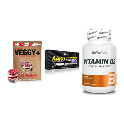 Pflanzliches Set: Sinob VEGGY + Olimp AAKG + BioTech Vitamin – alle enthaltenen Artikel