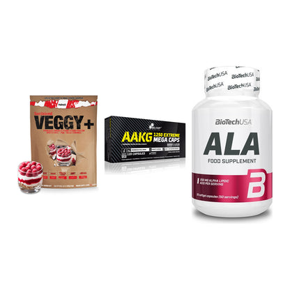 Pflanzliches Set: Sinob VEGGY + Olimp AAKG + BioTech ALA – alle enthaltenen Artikel