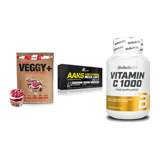 Pflanzliches Set: Sinob VEGGY + Olimp AAKG + BioTech Vitamin – alle enthaltenen Artikel
