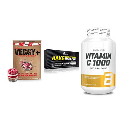 Pflanzliches Set: Sinob VEGGY + Olimp AAKG + BioTech Vitamin – alle enthaltenen Artikel