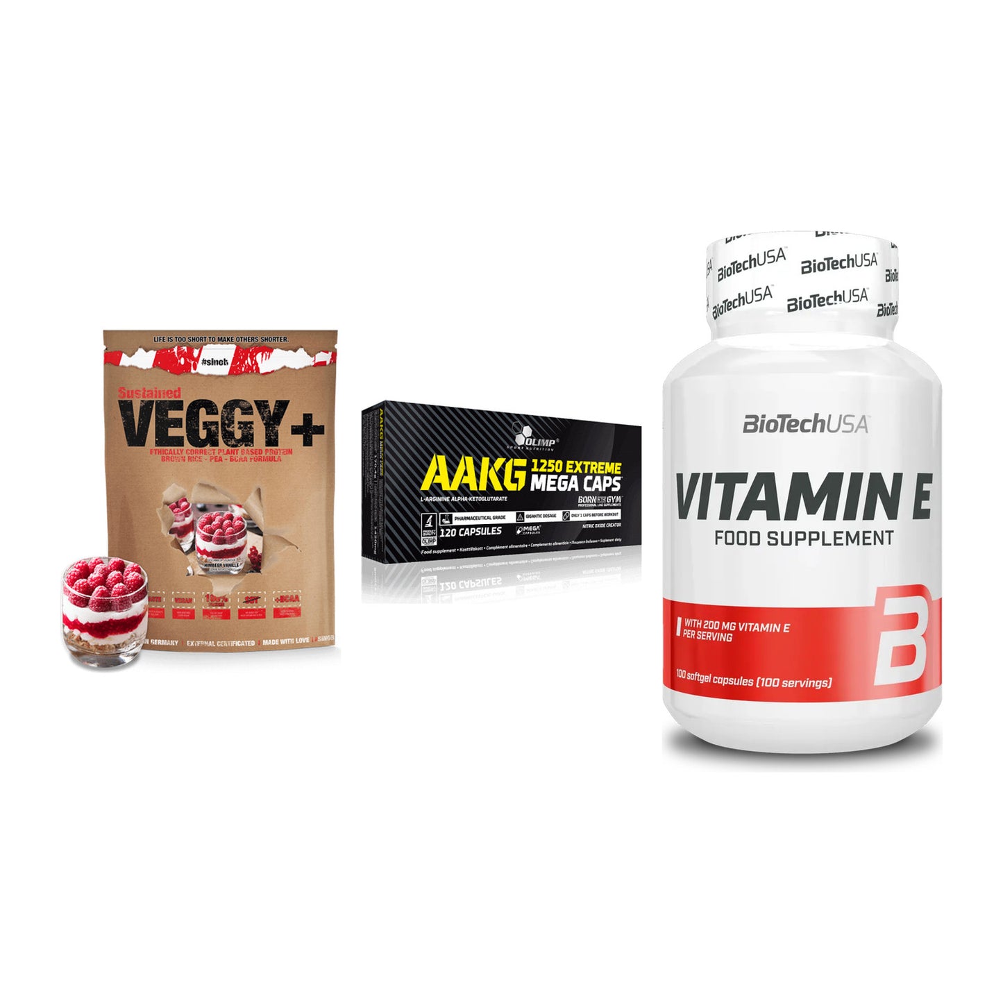 Pflanzliches Set: Sinob VEGGY + Olimp AAKG + BioTech Vitamin – alle enthaltenen Artikel