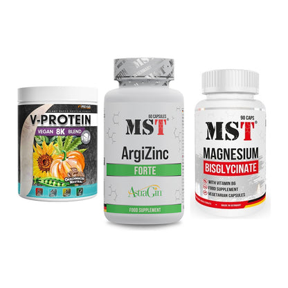 Pflanzliches Set: ProFuel V-Prote + MST ArgiZinc + MST Magnesium – alle enthaltenen Artikel
