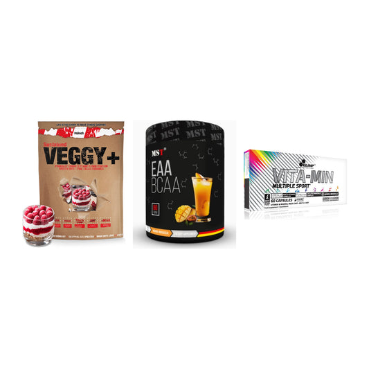 Pflanzliches Set: Sinob VEGGY + MST EAA & BCAA + Olimp Vita-Min – alle enthaltenen Artikel