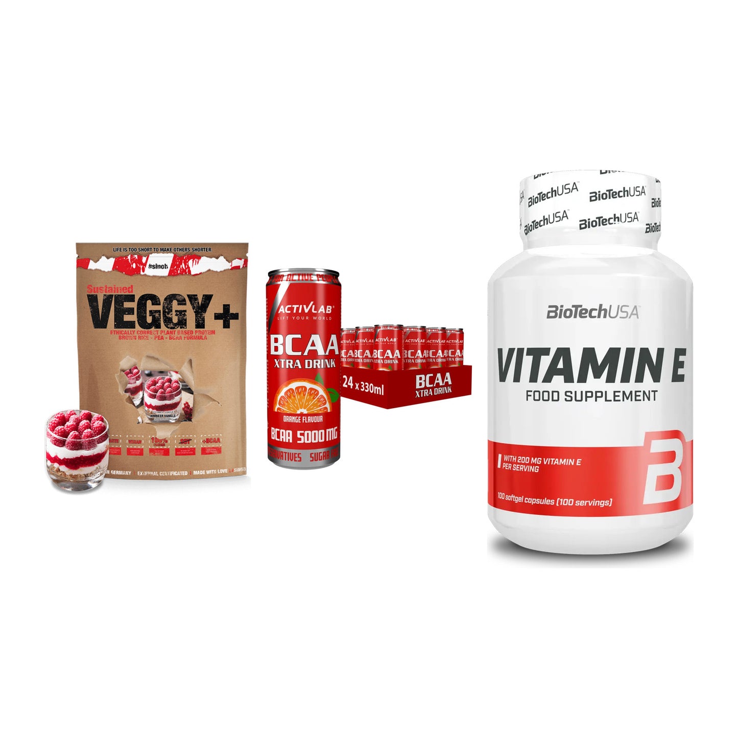 Pflanzliches Set: Sinob VEGGY + Activlab BCAA + BioTech Vitamin – alle enthaltenen Artikel