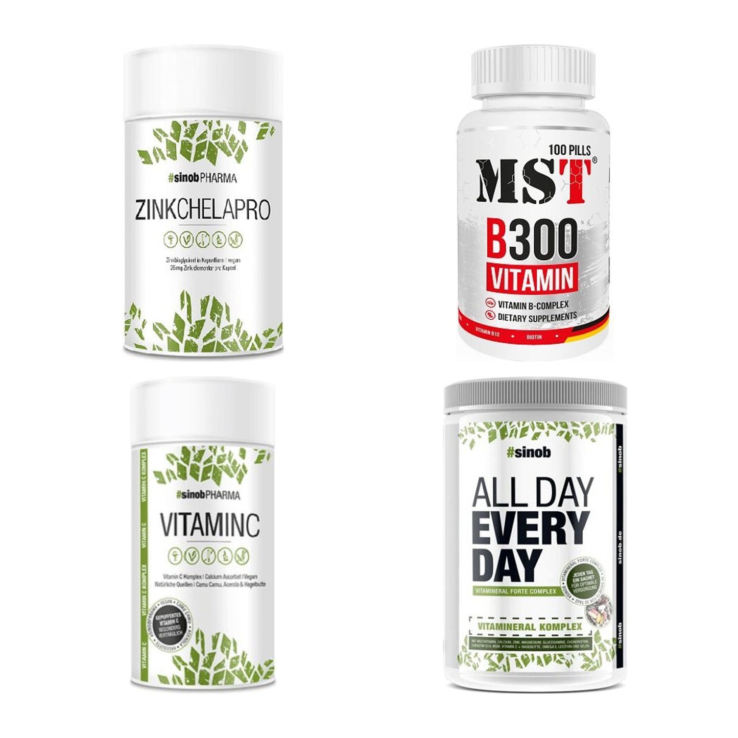 Vitamin-Set: Sinob Zink + MST B300 + Sinob Vitamin + 1 weitere – alle enthaltenen Artikel