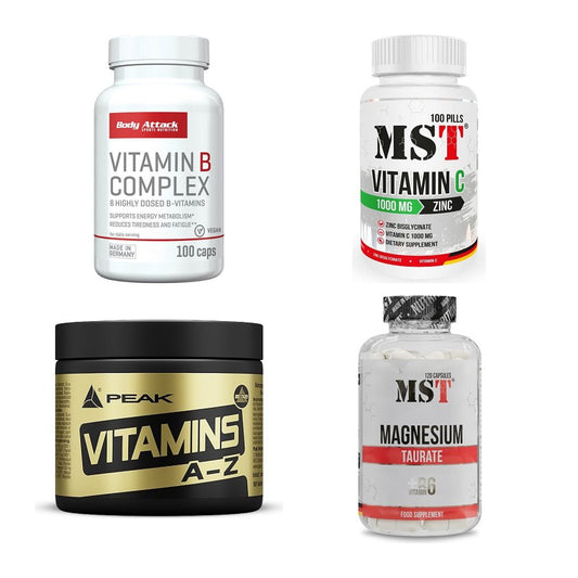 Vitamin-Set: Body Attack + MST Vitamin C + Peak Vitamin + 1 weitere – alle enthaltenen Artikel