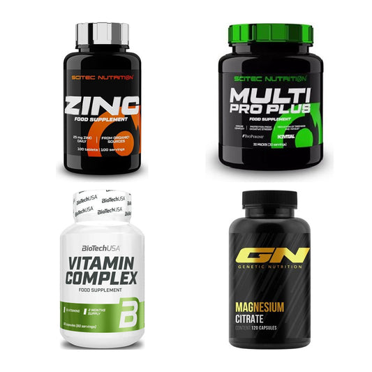 Vitamin-Set: Scitec Zinc + Scitec Multi + BioTech + 1 weitere – alle enthaltenen Artikel