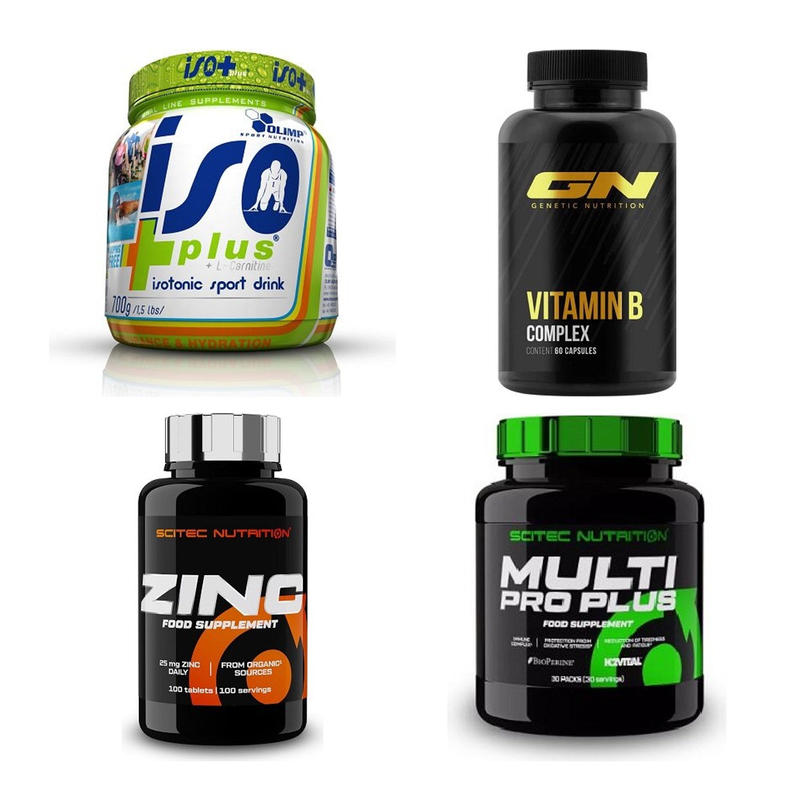 Vitamin-Set: Olimp Iso + GN Vitamin + Scitec Zinc + 1 weitere – alle enthaltenen Artikel