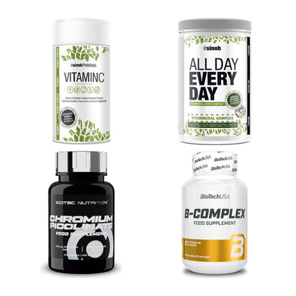 Vitamin-Set: Sinob Vitamin + Sinob All Day + Scitec Chromi + 1 weitere – alle enthaltenen Artikel