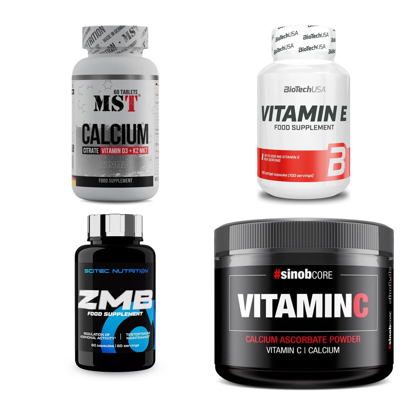 Vitamin-Set: MST Calcium + BioTech + Scitec ZMB + 1 weitere – alle enthaltenen Artikel