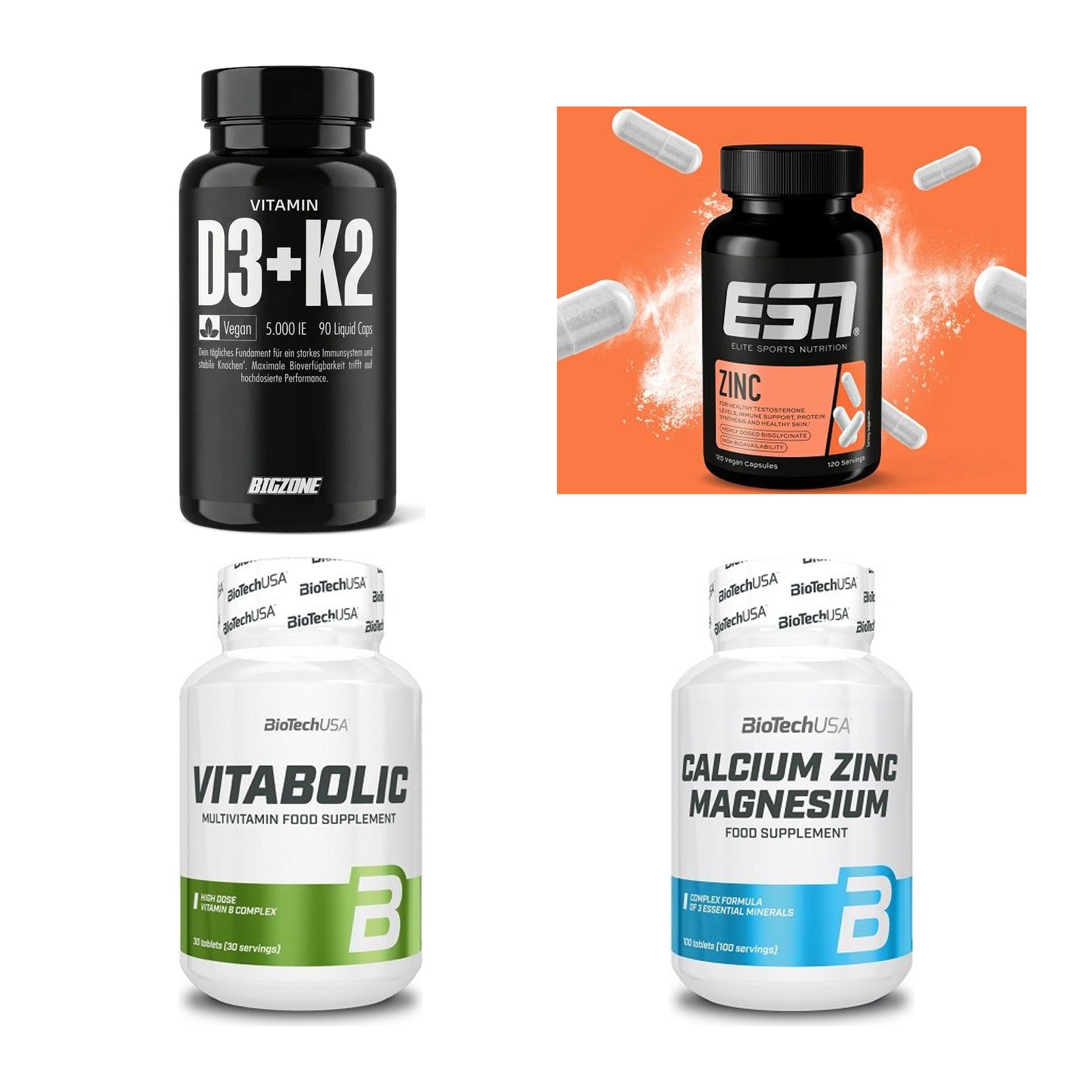 Vitamin-Set: Big Zone + ESN Zinc + BioTech + 1 weitere – alle enthaltenen Artikel