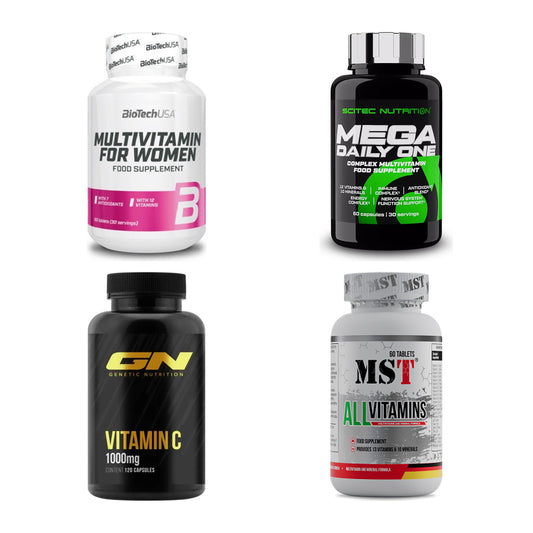 Vitamin-Set: BioTech + Scitec Mega + GN Vitamin C + 1 weitere – alle enthaltenen Artikel