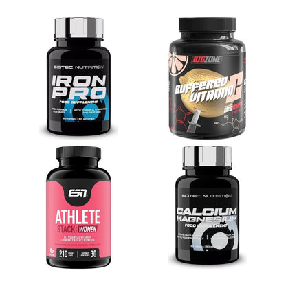 Vitamin-Set: Scitec Iron + Big Zone + ESN Athlete + 1 weitere – alle enthaltenen Artikel