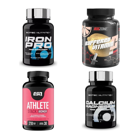 Vitamin-Set: Scitec Iron + Big Zone + ESN Athlete + 1 weitere – alle enthaltenen Artikel