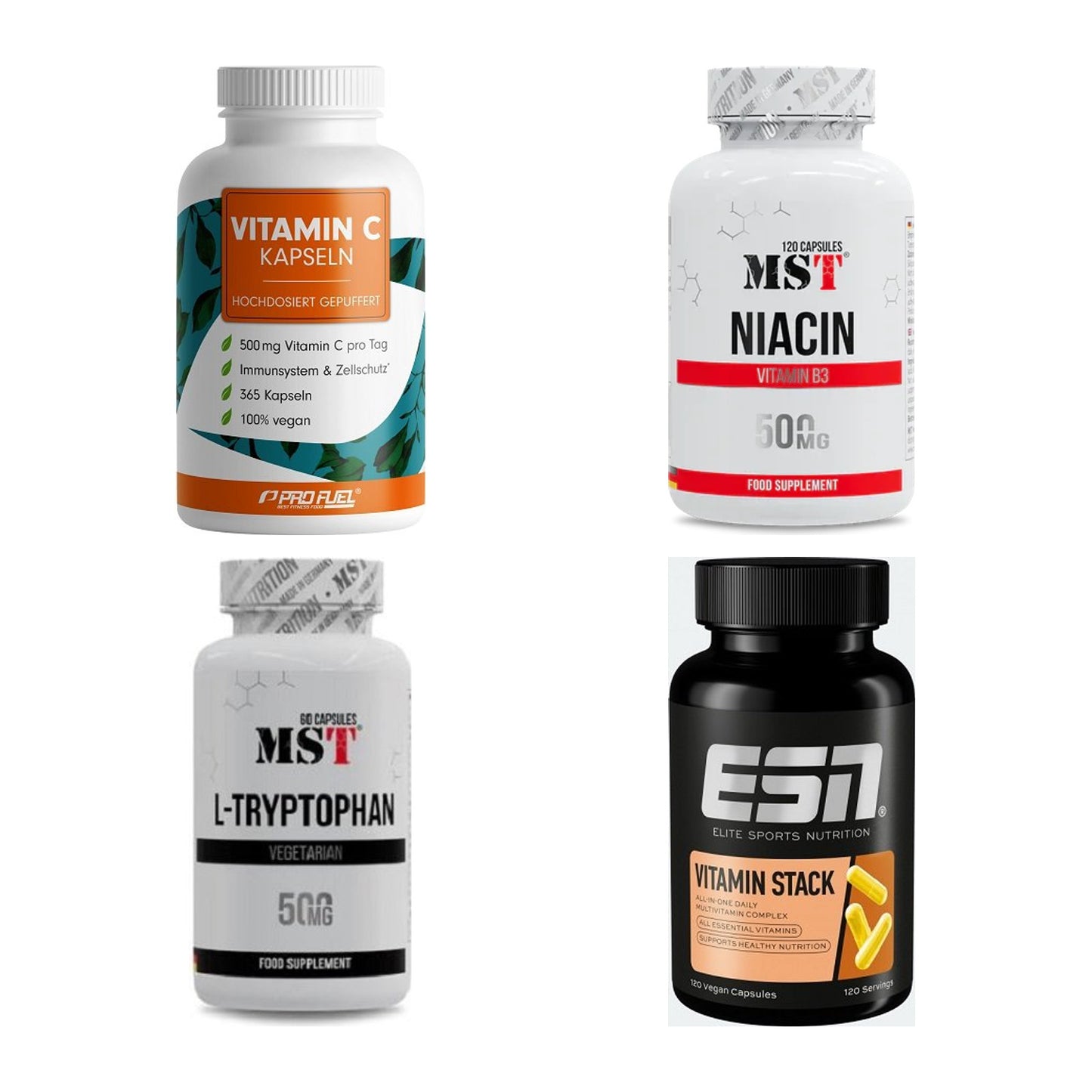 Vitamin-Set: ProFuel + MST Niacin + MST Tryptopha + 1 weitere – alle enthaltenen Artikel