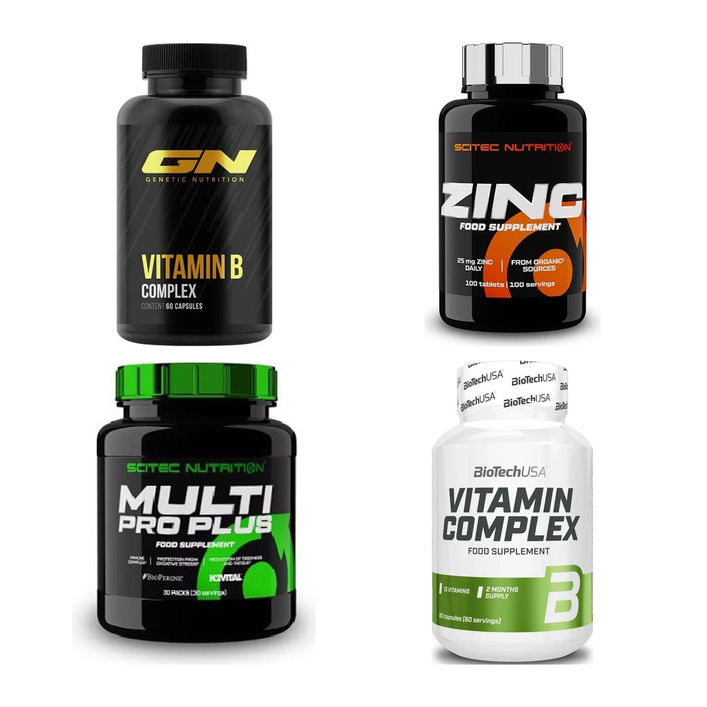 Vitamin-Set: GN Vitamin + Scitec Zinc + Scitec Multi + 1 weitere – alle enthaltenen Artikel