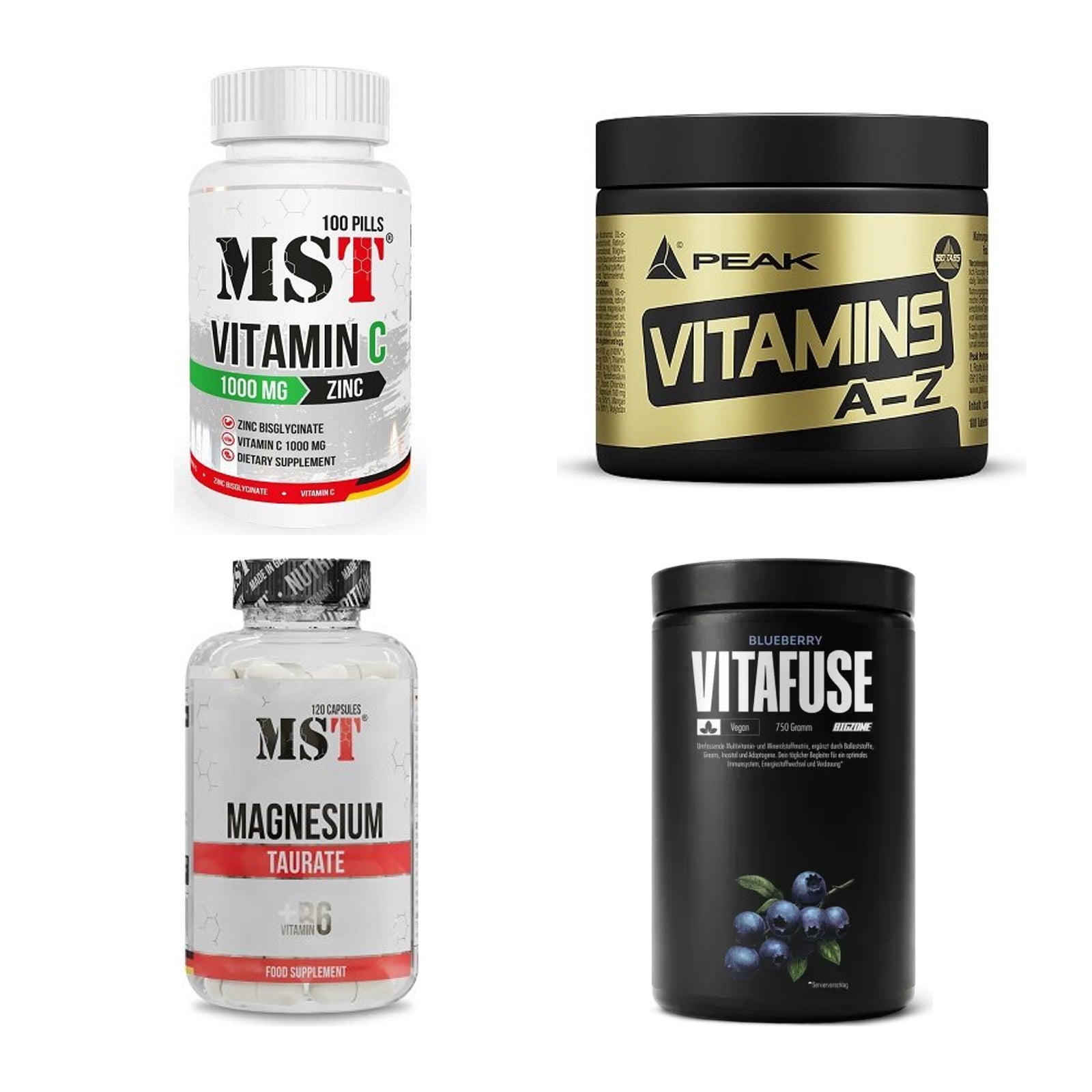 Vitamin-Set: MST Vitamin C + Peak Vitamin + MST Magnesium + 1 weitere – alle enthaltenen Artikel