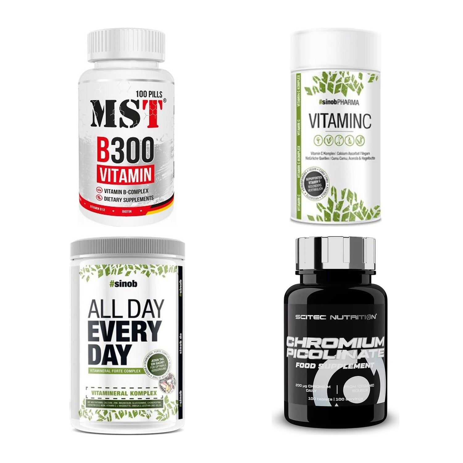 Vitamin-Set: MST B300 + Sinob Vitamin + Sinob All Day + 1 weitere – alle enthaltenen Artikel