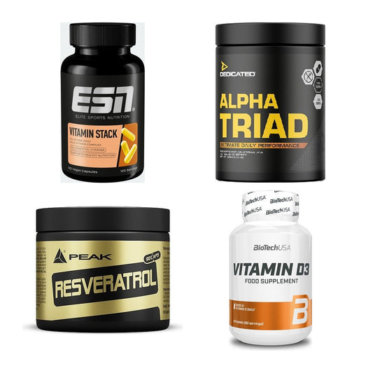 Vitamin-Set: ESN Vitamin + Dedicated + Peak Resverat + 1 weitere – alle enthaltenen Artikel