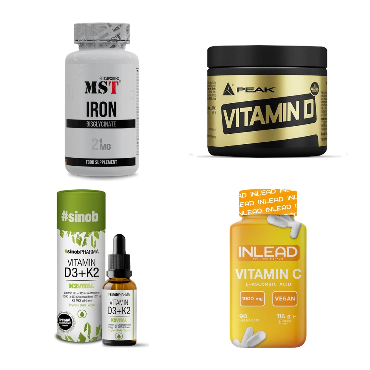 Vitamin-Set: MST Iron + Peak Vitamin + Sinob Vitamin + 1 weitere – alle enthaltenen Artikel