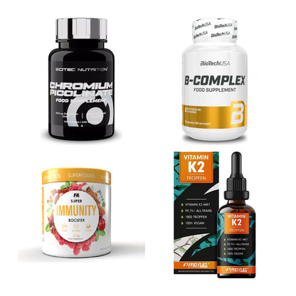 Vitamin-Set: Scitec Chromi + BioTech B + FA Nutrition + 1 weitere – alle enthaltenen Artikel