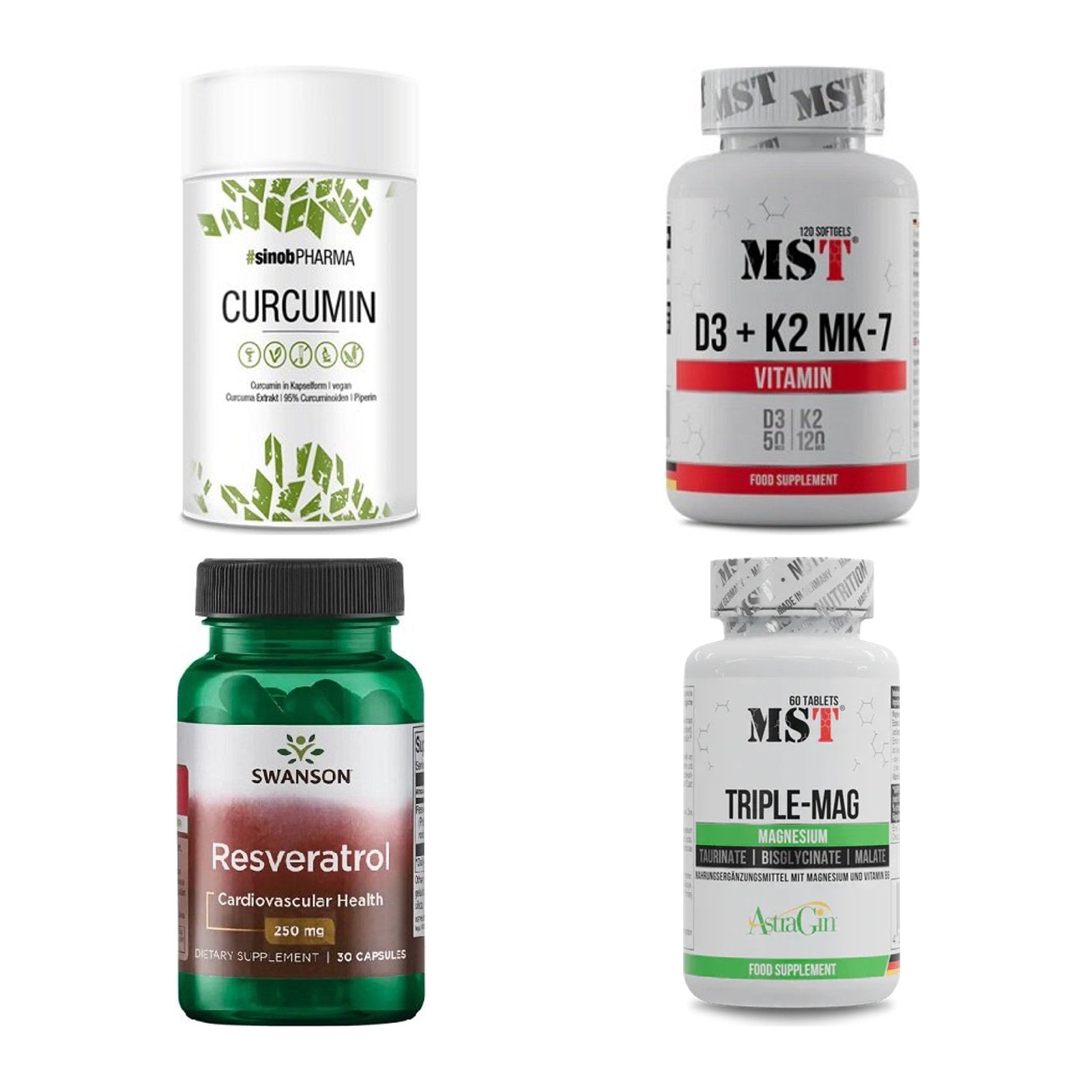 Vitamin-Set: Sinob Curcumi + MST Vitamin + Swanson + 1 weitere – alle enthaltenen Artikel
