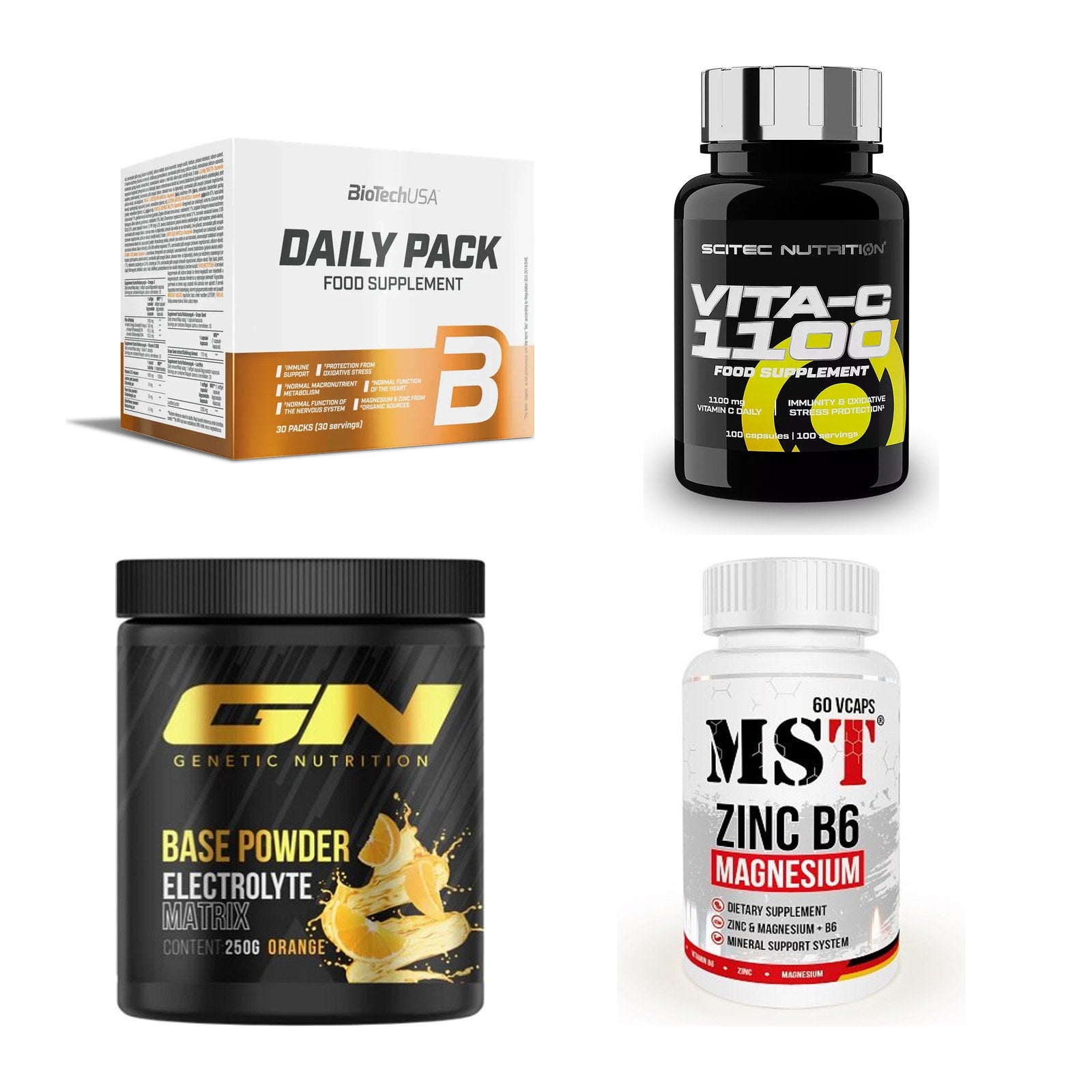 Vitamin-Set: BioTech Daily + Scitec Vitami + GN Base + 1 weitere – alle enthaltenen Artikel