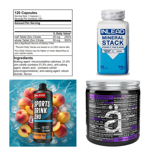 Vitamin-Set: GN Zinc + INLEAD Minera + Body Attack + 1 weitere – alle enthaltenen Artikel