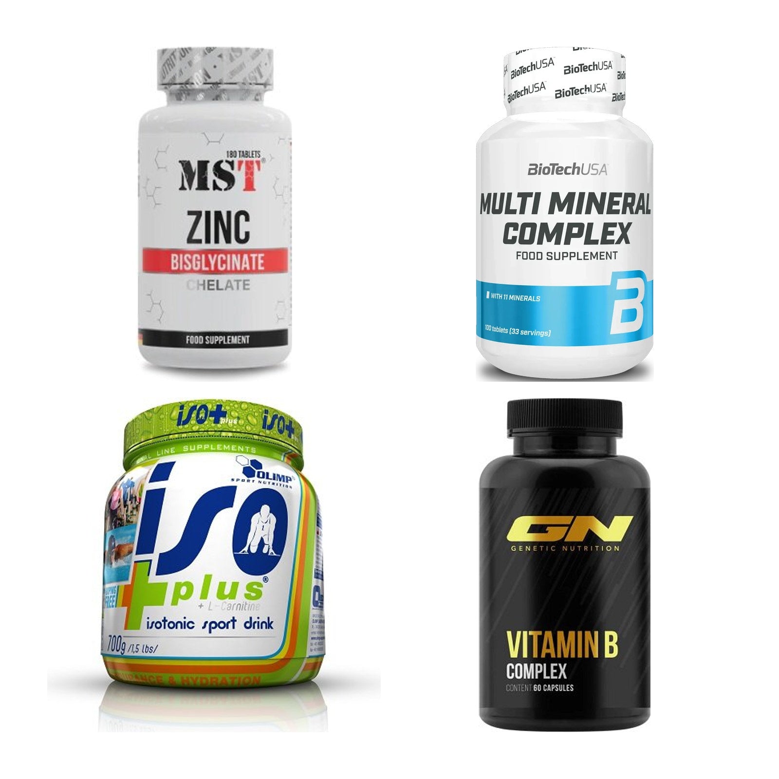 Vitamin-Set: MST Zinc + BioTech Multi + Olimp Iso + 1 weitere – alle enthaltenen Artikel