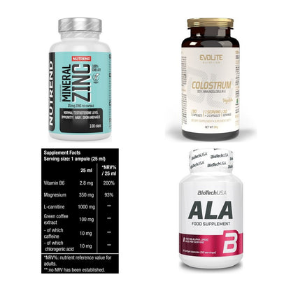 Vitamin-Set: Nutrend Zinc + Evolite + BioTech Magna + 1 weitere – alle enthaltenen Artikel