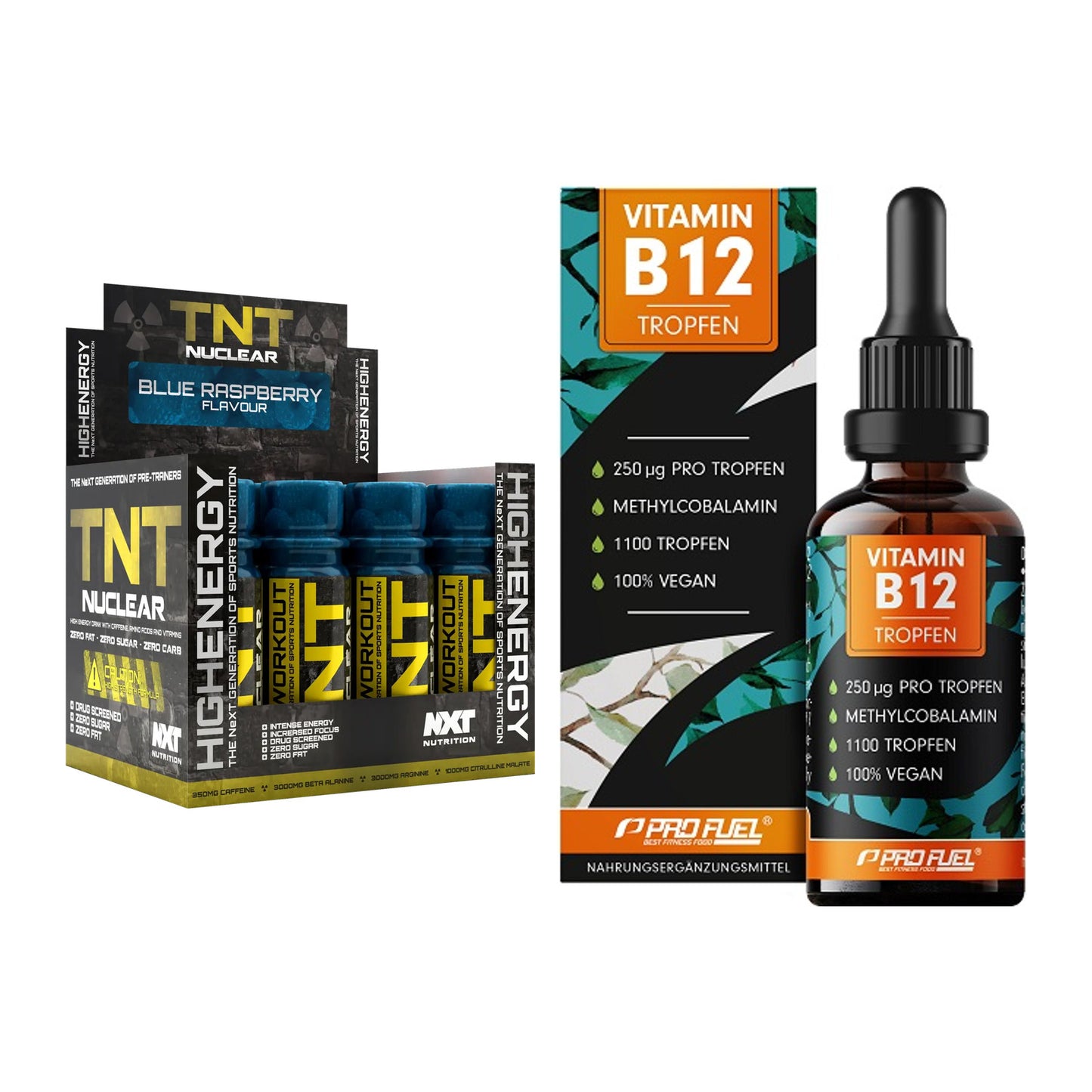 Koffein & B-Vitamine: NXT Nutrition TNT + ProFuel Vitamin B12 – alle enthaltenen Artikel