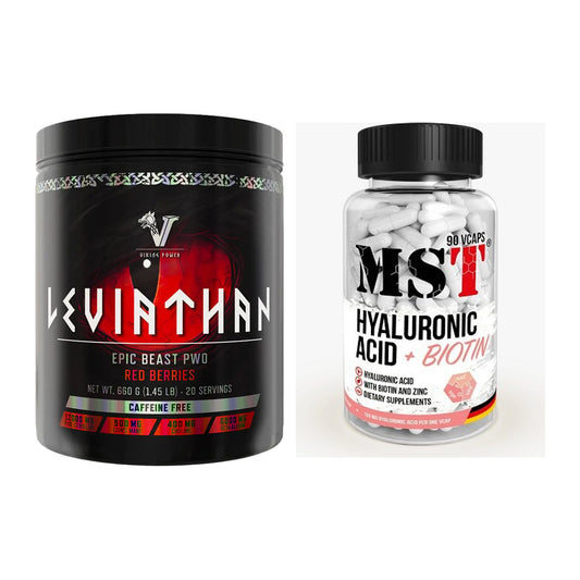 Caféine et vitamines B : Viking Power Leviathan + Acide hyaluronique MST – tous les éléments inclus