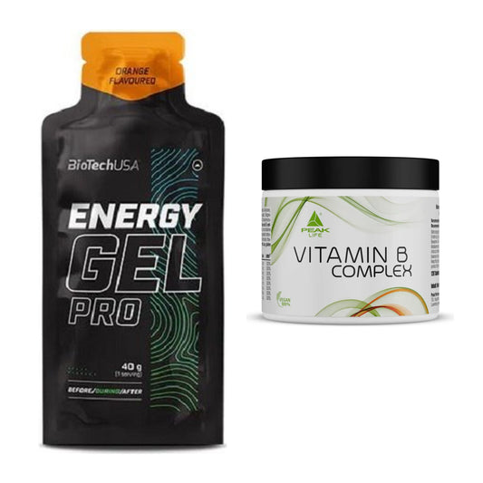 Koffein & B-Vitamine: BioTech Energy Gel Pro + Peak Vitamin B Complex – alle enthaltenen Artikel