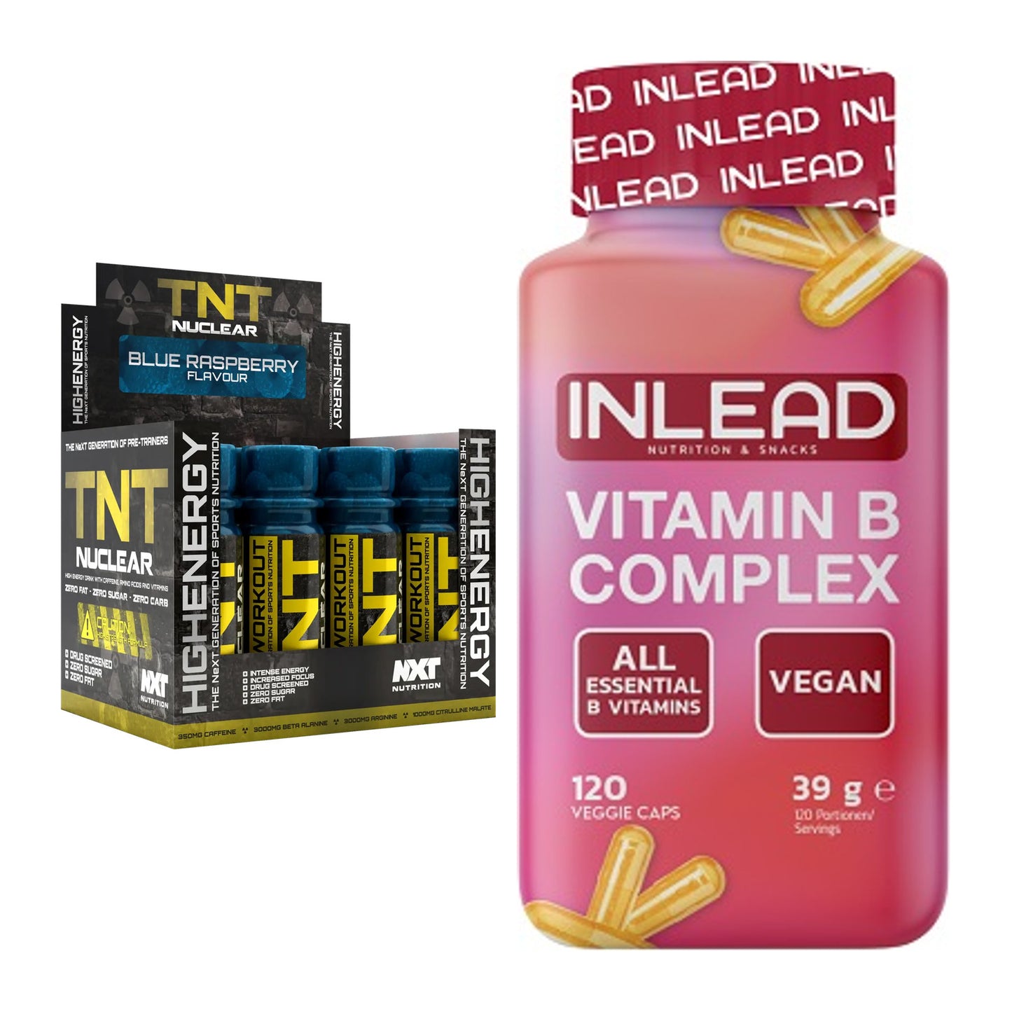 Koffein & B-Vitamine: NXT Nutrition TNT + INLEAD Vitamin B – alle enthaltenen Artikel