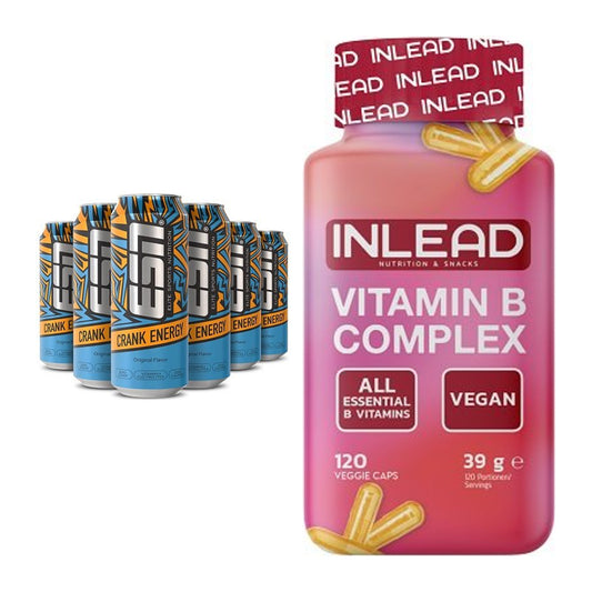 Kofeiin ja B-vitamiinid: ESN Crank Energy + INLEAD B-vitamiin – kõik tooted on kaasas