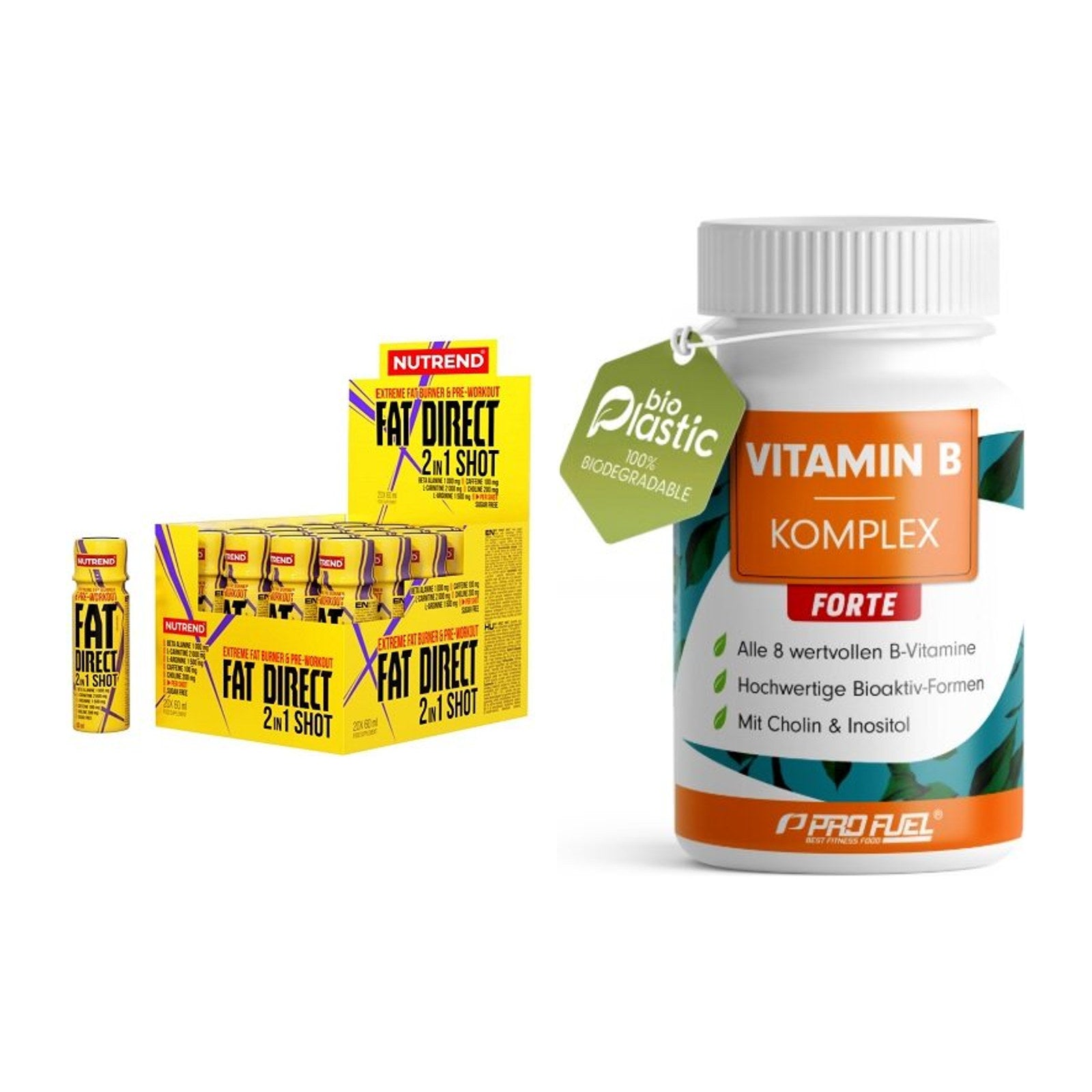 Koffein & B-Vitamine: Nutrend Fat Direct + ProFuel Vitamin B – alle enthaltenen Artikel