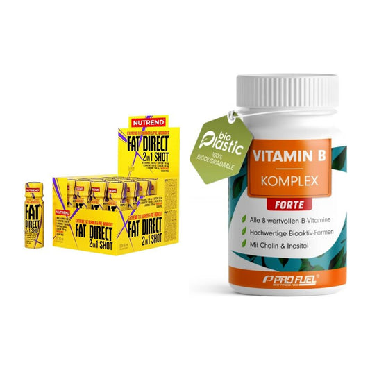 Caffeine & B Vitamins: Nutrend Fat Direct + ProFuel Vitamin B – all items included