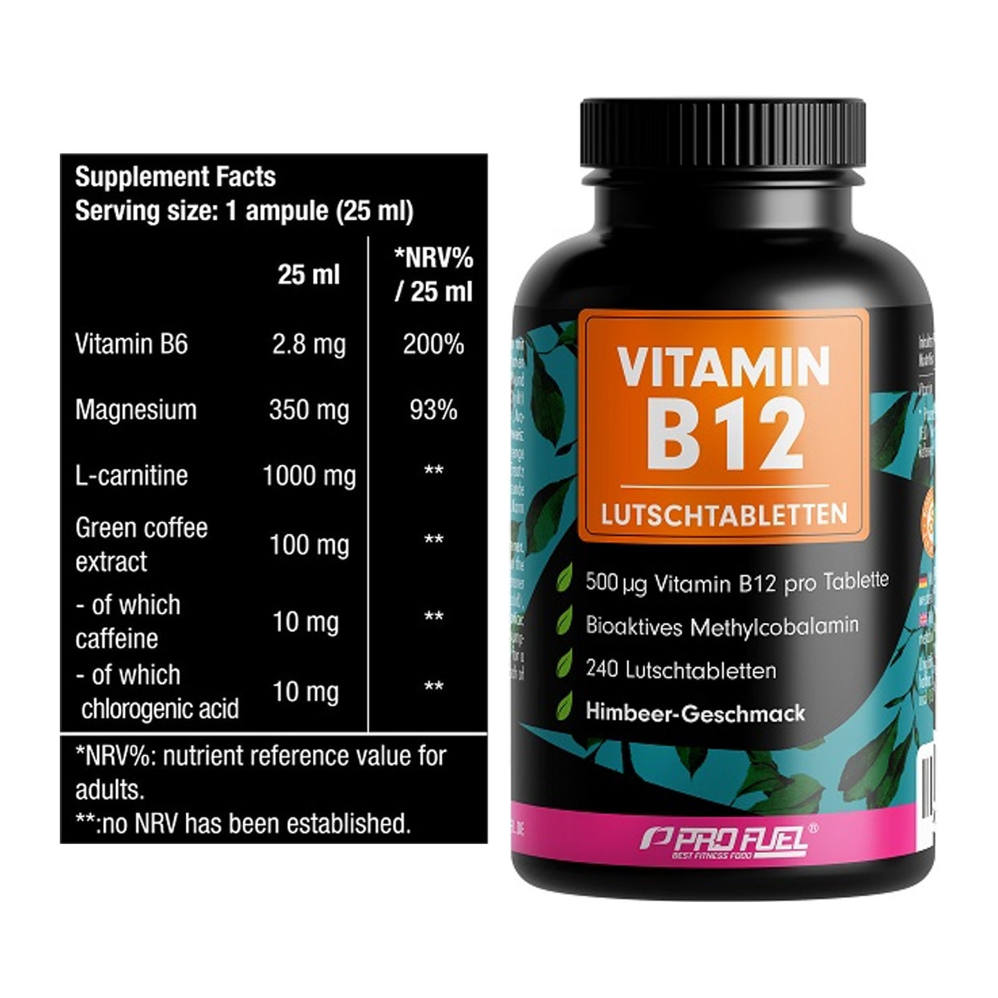 Koffein & B-Vitamine: BioTech Magna Shot + ProFuel Vitamin B12 240 – alle enthaltenen Artikel