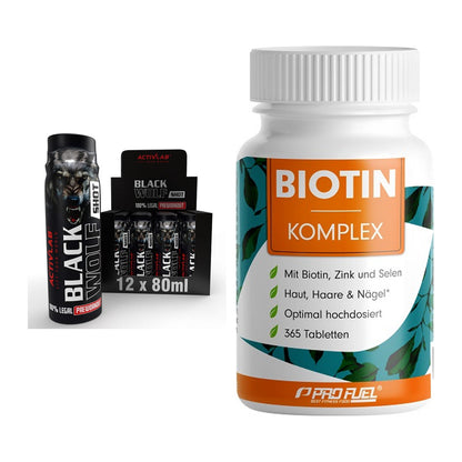 Koffein & B-Vitamine: Activlab Black Wolf + ProFuel BIOTIN Komplex – alle enthaltenen Artikel