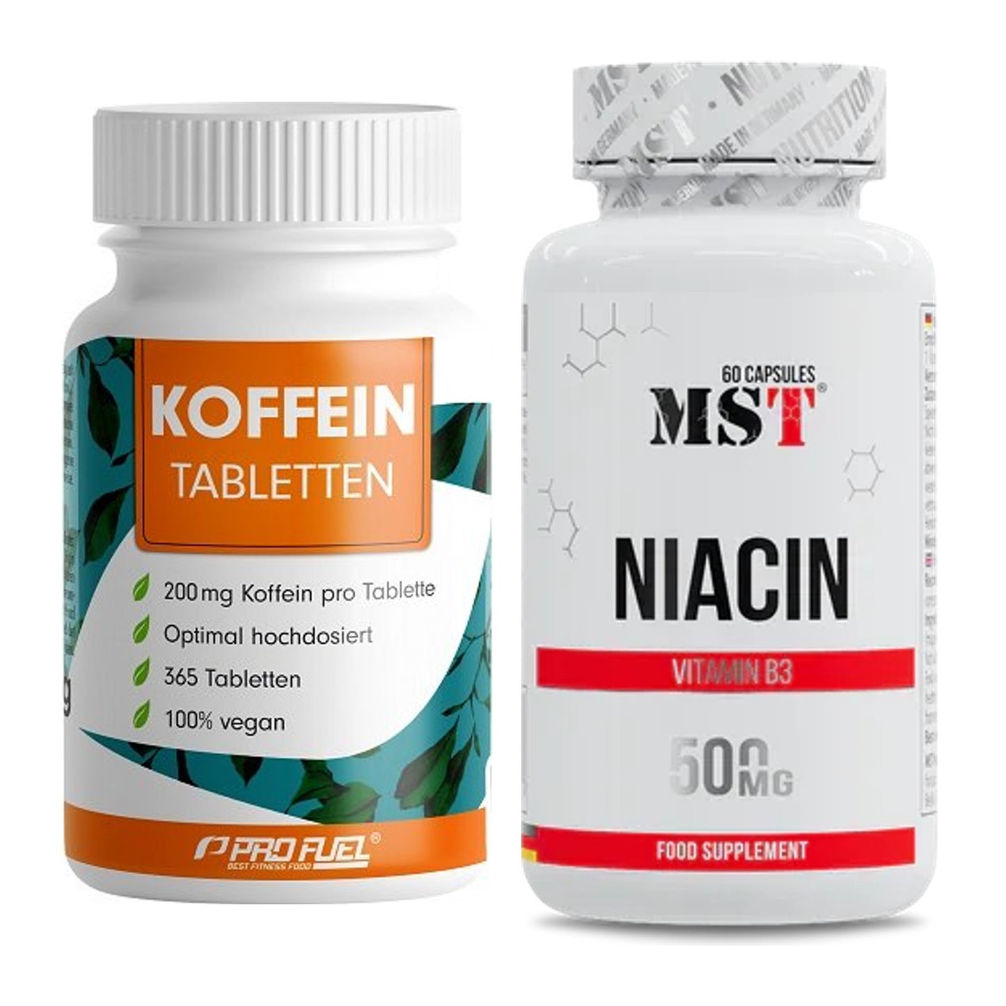 Koffein & B-Vitamine: ProFuel Koffein (200mg) + MST Niacin – alle enthaltenen Artikel