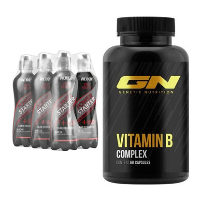 Koffein & B-Vitamine: Weider Power Starter + GN Vitamin B-Complex – alle enthaltenen Artikel