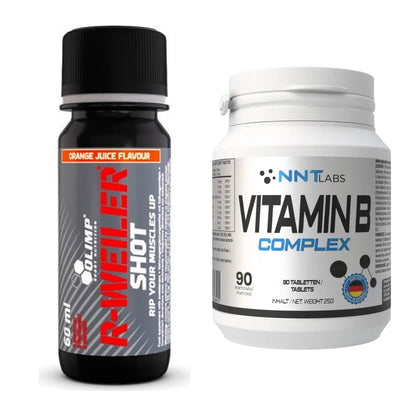 Koffein & B-Vitamine: Olimp R-Weiler Shot + NNT Vitamin B Complex – alle enthaltenen Artikel