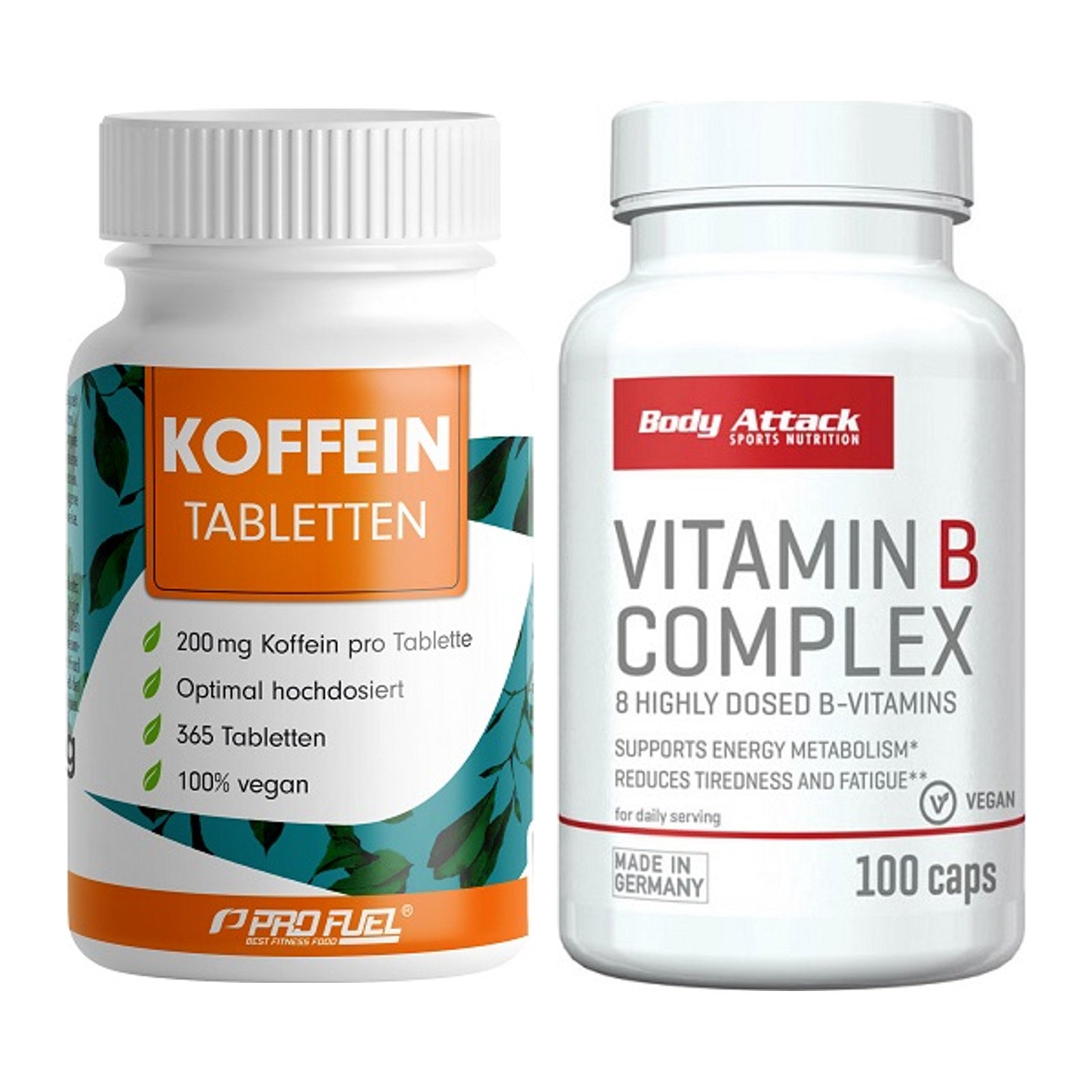 Koffein & B-Vitamine: ProFuel Koffein + Body Attack Vitamin – alle enthaltenen Artikel