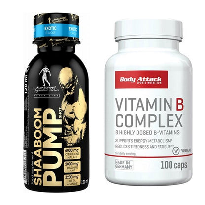 Koffein & B-Vitamine: Kevin Levrone Shaaboom + Body Attack Vitamin – alle enthaltenen Artikel